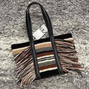 NWT Zara Striped Shopper Bag